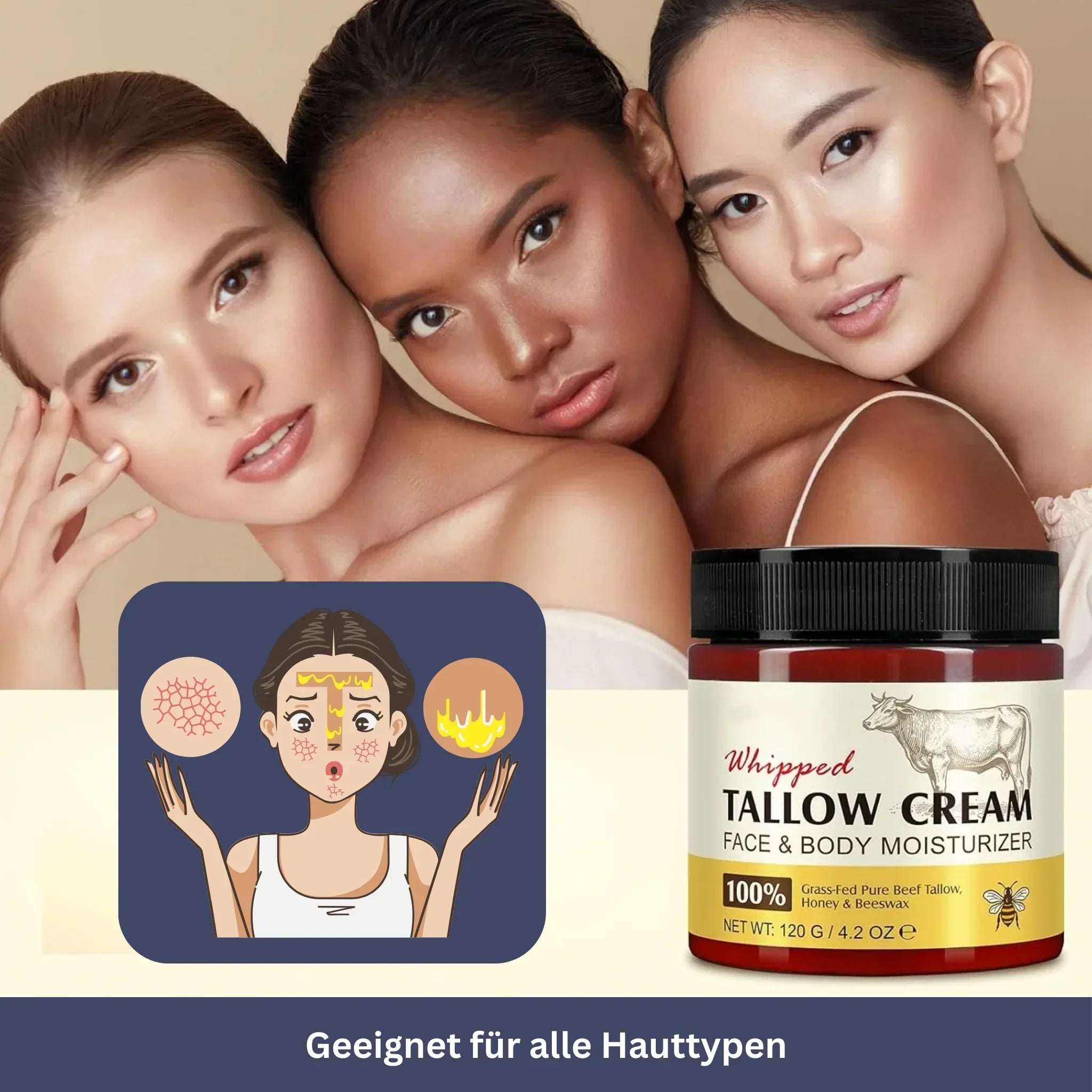 Beef Tallow Cream – For Skin & Face