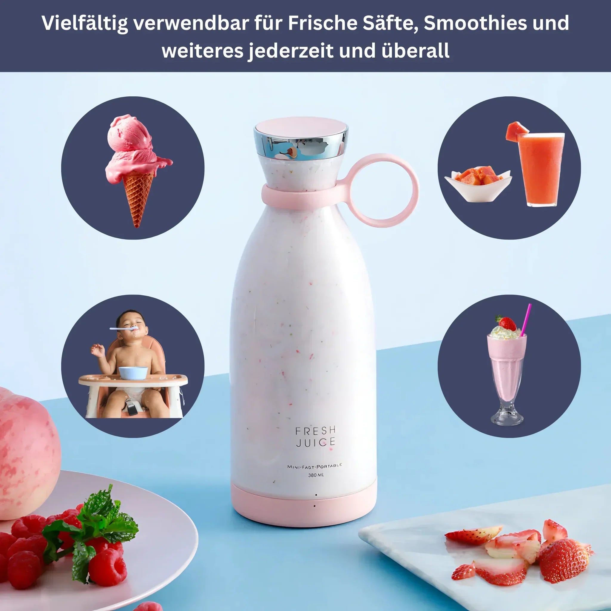 Electric Mini Blender for Juice and Smoothies