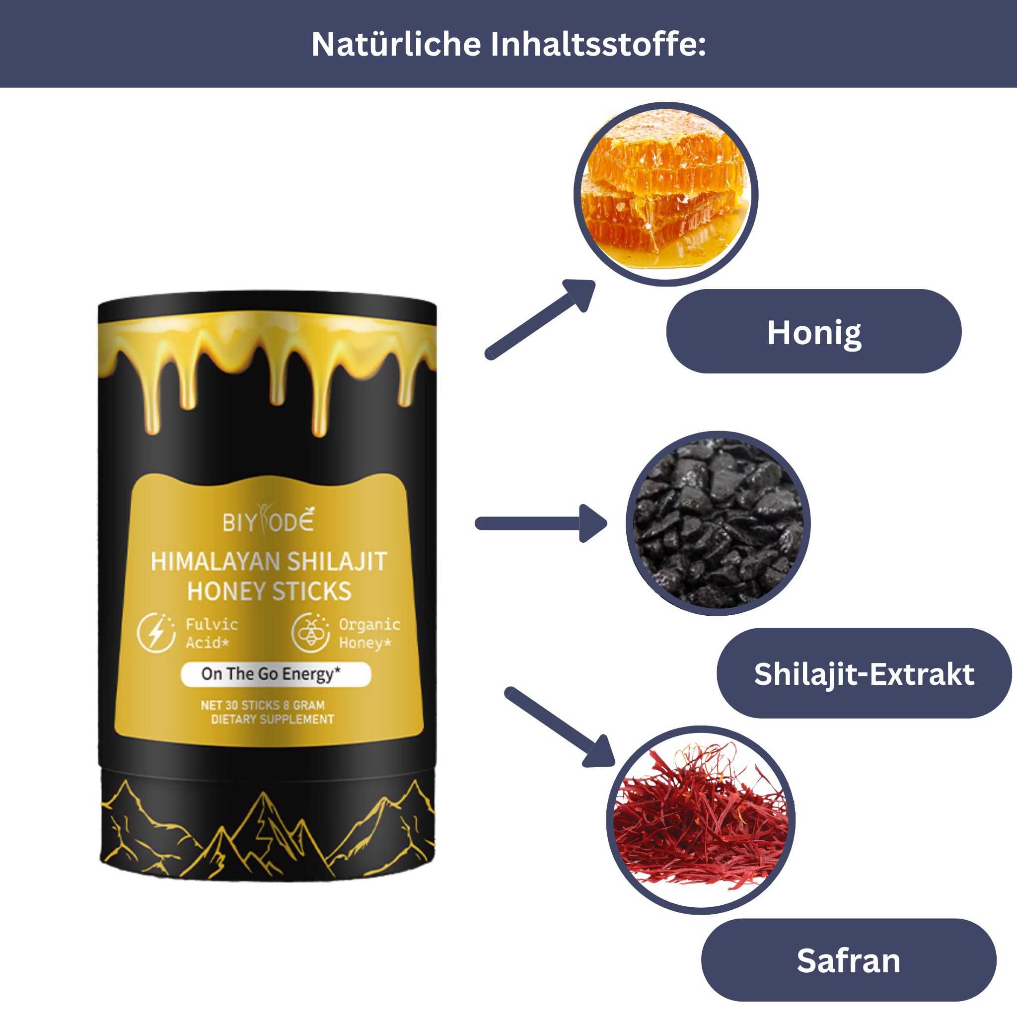 Shilajit Honey Sticks
