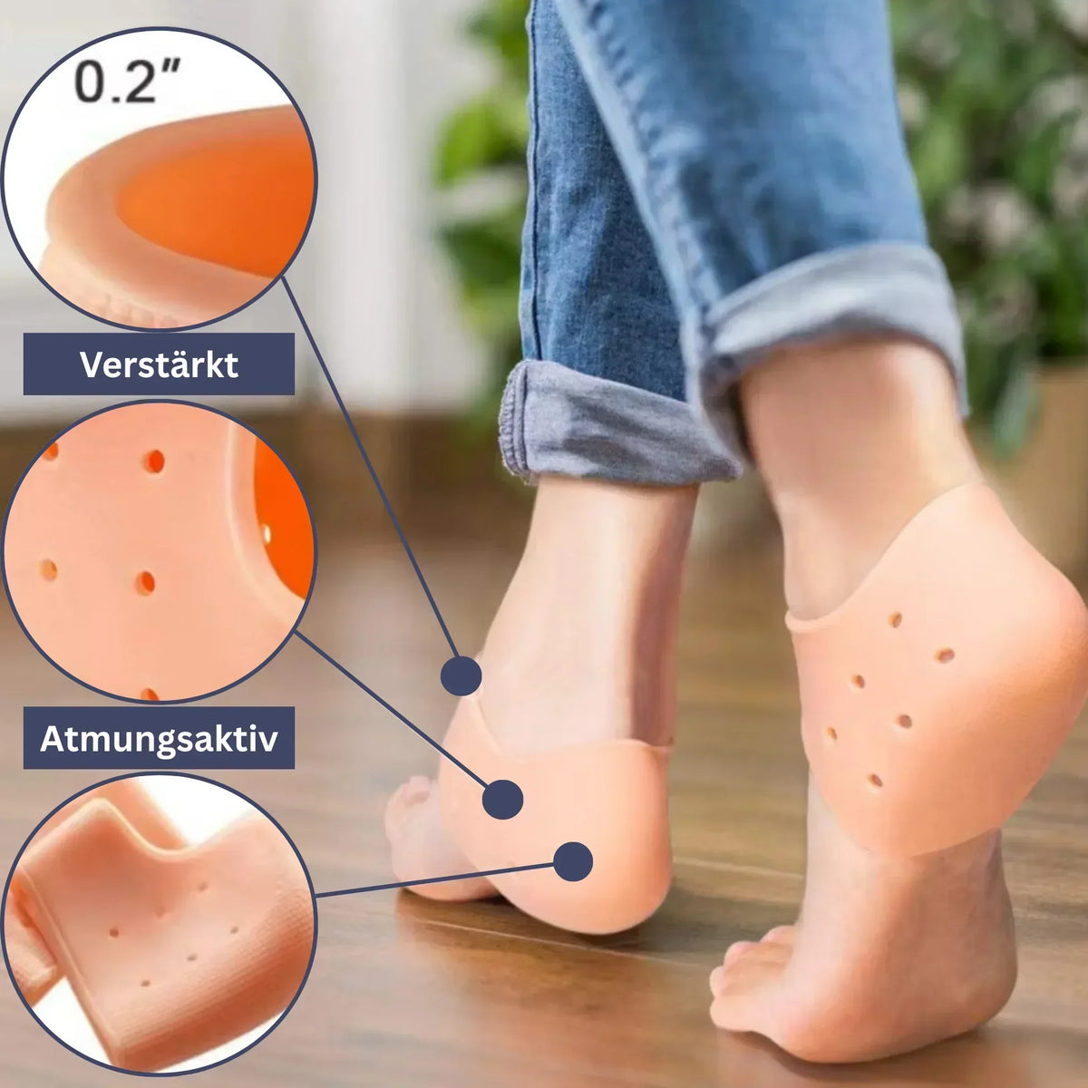 SilkProtect Reusable Silicone Heel Socks